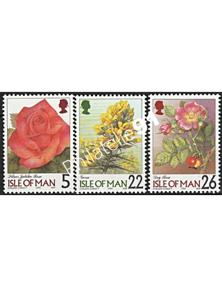 ILE DE MAN - n° 846 à 848 - Fleurs