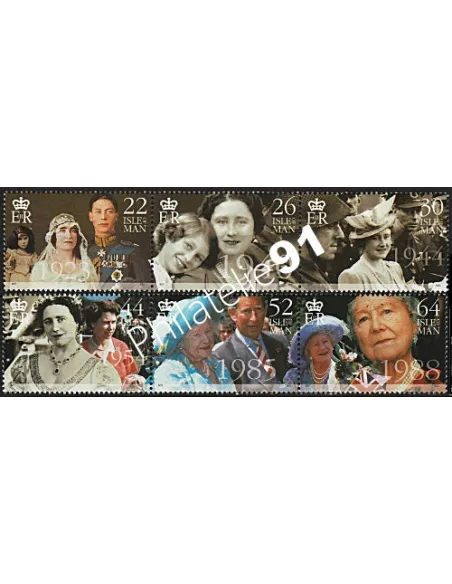 ILE DE MAN - n° 8925 à 897 - Hommage à S.A.R. la Reine Mère Elizabeth.