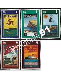 ILE DE MAN - n° 928 à 932 - Affiches anciennes de vacances à Man - Collection timbres europe