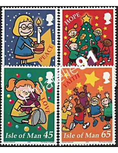 Timbres d'ILE DE MAN n° 934 à 937 - Noël