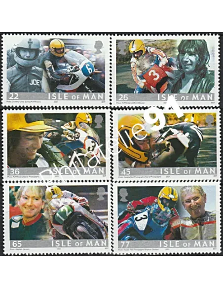 ILE DE MAN - n°  960 à 965 ** - Joey Dunlop, champion de courses moto