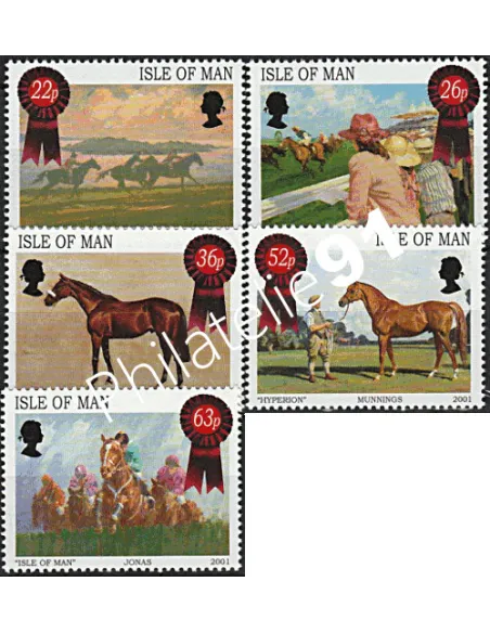 ILE DE MAN - n° 966 à 970 - Courses de chevaux. Derby. Tableaux