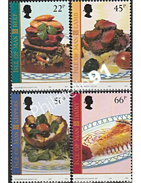 ILE DE MAN - n° 973 à 976 - Plats gastronomiques