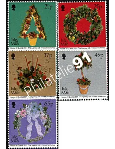 Timbres d'Île de Man n° 988 à 992, Noël, timbres d'Europe
