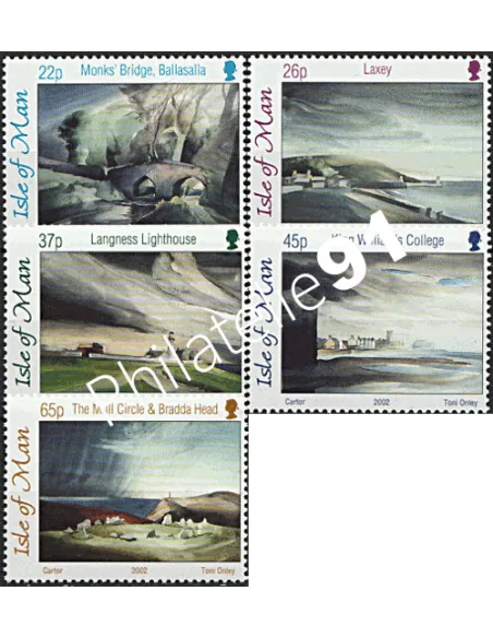 ILE DE MAN - n° 1006 à 1010 ** - Art - Aquarelles de Toni Onley