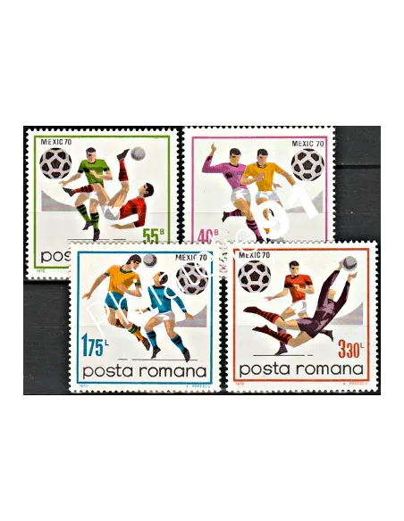 Timbres de Roumanie n°2539 à 2542 - FOOTBALL