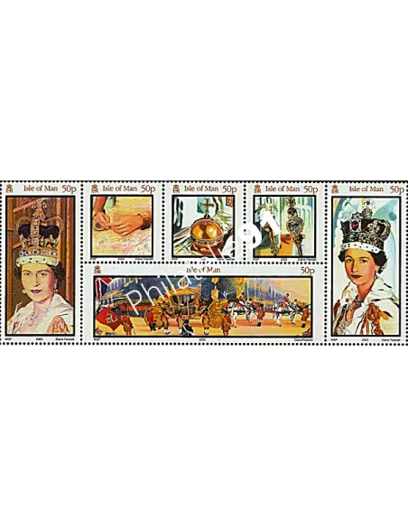 ILE DE MAN - n° 1074 à 1079 - 50 ans du couronnement de Elizabeth II