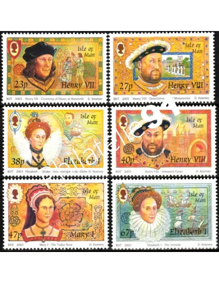 ILE DE MAN n° 1097 à 1102, Maison des Tudors, timbres europe