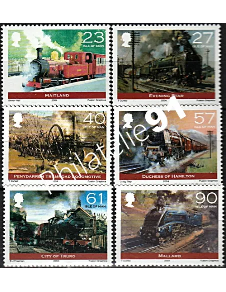 ILE DE MAN - n° 1137 à 1142 - Bicentenaire des Chemins de fer. Locomotives à vapeur