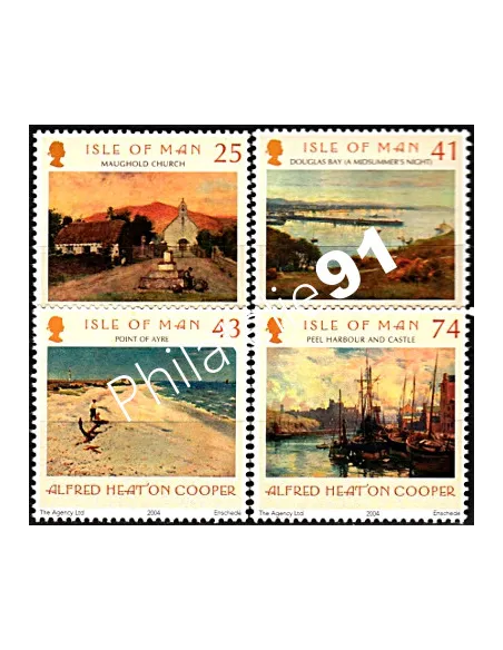 ILE DE MAN - n° 1195 à 1198 - Art. Aquarelles du peintre Alfred Heaton Cooper