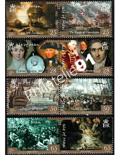 ILE DE MAN - n° 1212 à 1219 - Bicentenaire de la bataille de Trafalgar