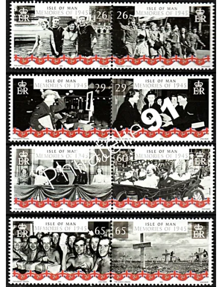 ILE DE MAN - n° 1222 à 1229 - 60e anniversaire de la fin de la 2ème guerre mondiale