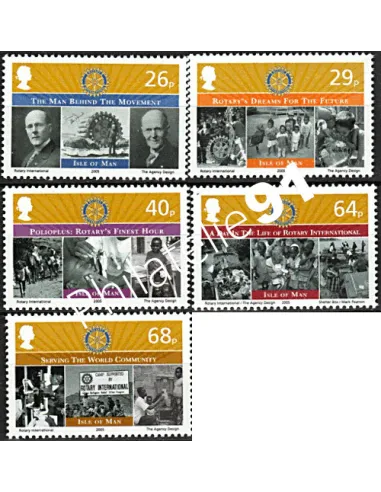 Timbre d'ILE DE MAN n° 1247 à 1251 - Centenaire du Rotary Club International