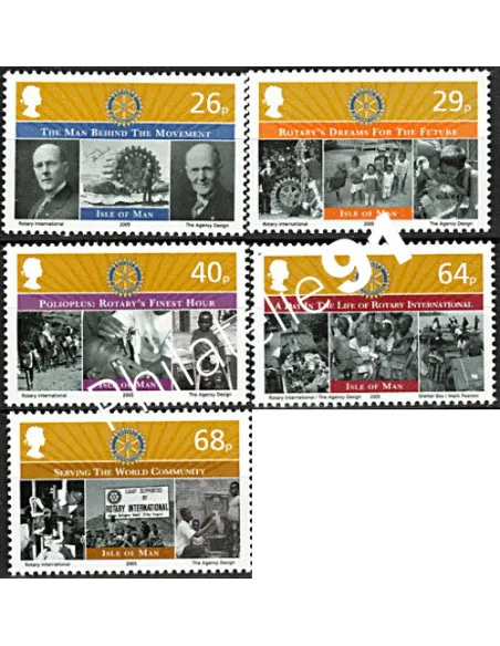 Timbre d'ILE DE MAN n° 1247 à 1251 - Centenaire du Rotary Club International