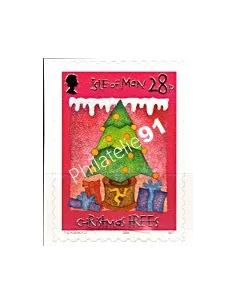 Timbre d'ILE DE MAN n° 1360 - Noël. Sapin décoré. autoadhésif