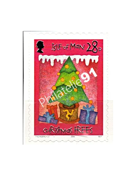 Timbre d'ILE DE MAN n° 1360 - Noël. Sapin décoré. autoadhésif