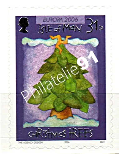 Timbre d'ILE DE MAN n° 1361 - Europa 2006. Noël. Sapin décoré. autoadhésif