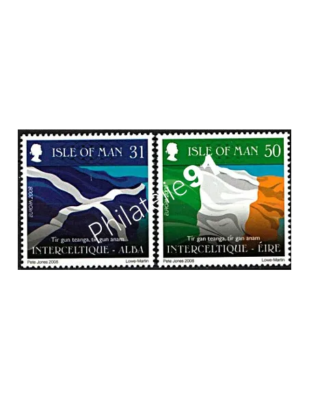 Timbres d'ILE DE MAN n° 1467 et 1468, collection timbres Europa 2008