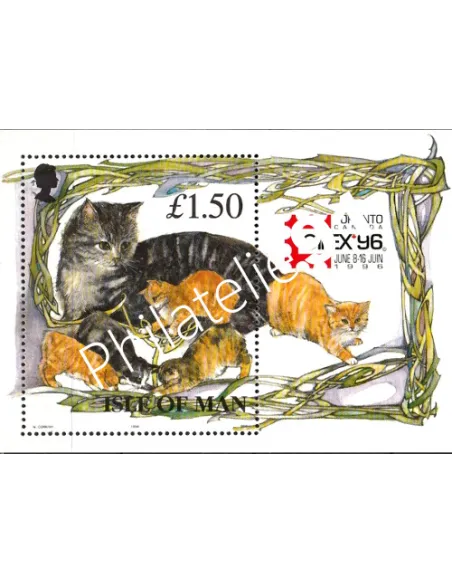 Timbres d'ILE DE MAN - BF n° 28. Chats mannois. Capex 96