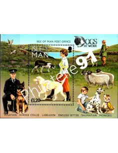 Timbres d'ILE DE MAN - BF n° 30. Faune. Chiens
