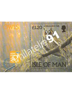 Timbres d'ILE DE MAN - BF n° 31. Hibou. "Hong Kong 97"