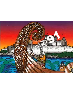 Timbres d'ILE DE MAN - BF n° 35. Drakkar de Viking.