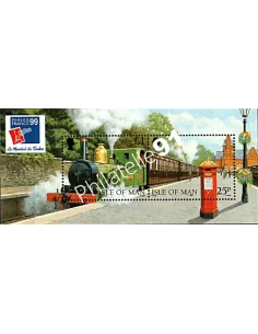 Timbres d'ILE DE MAN - BF n° 36. Chemin de fer à vapeur de Man. Locomotive. Philexfrance 99