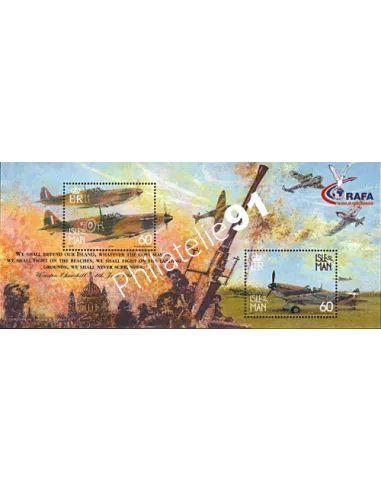 Timbres d'ILE DE MAN, BF n°44, Bataille d'Angleterre, timbres d'Europe