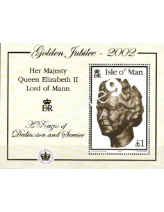 Timbres d'ILE DE MAN - BF n° 48. Cinquantenaire de l'accession au trône de SM la Reine Elizabeth II