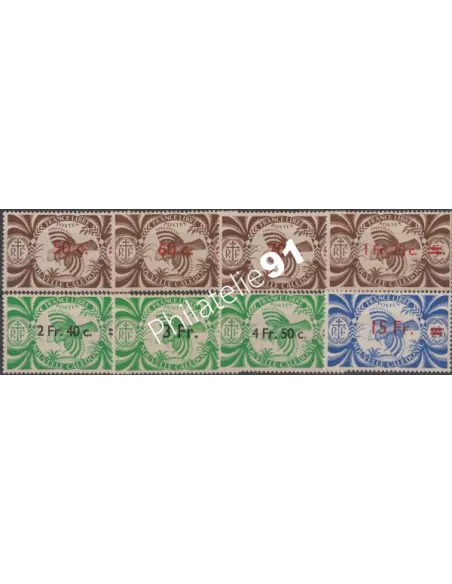 Timbres de NOUVELLE CALEDONIE n°  249 à 256, Série de Londres, colonies