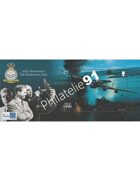 Timbres d'ILE DE MAN - BF n° 52. Histoire de l'aviation. Raid Dambusters