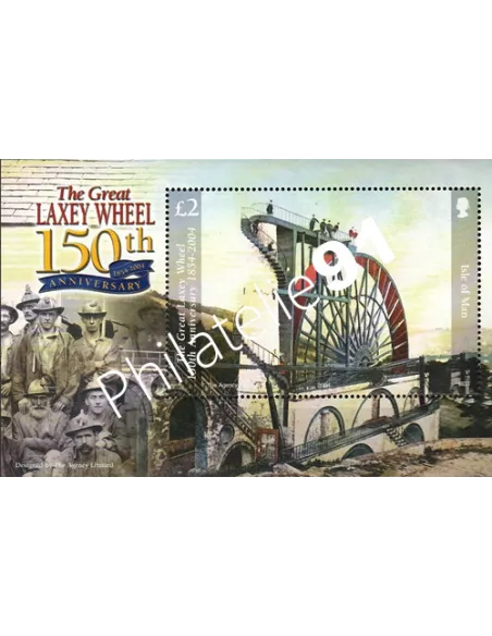 Timbres d'ILE DE MAN - BF n° 56. Histoile de l'île. Laxey Wheel