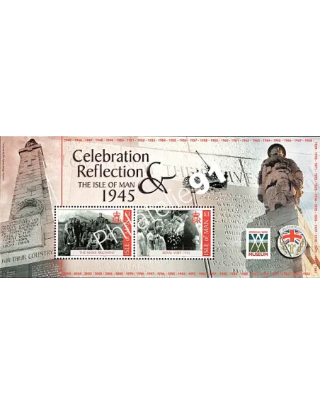 Timbres d'ILE DE MAN - BF n° 59. 60e anniversaire de la fin de la 2e Guerre mondiale