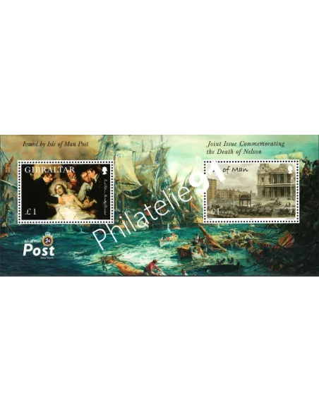 Timbres d'ILE DE MAN - BF n° 61.  Bicentenaire de la Bataille de Trafalgar.