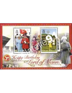 Timbres d'ILE DE MAN - BF n° 62. 80e anniversaire de S.M. la reine Elizabeth II, lord de Man