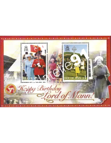 Timbres d'ILE DE MAN - BF n° 62. 80e anniversaire de S.M. la reine Elizabeth II, lord de Man
