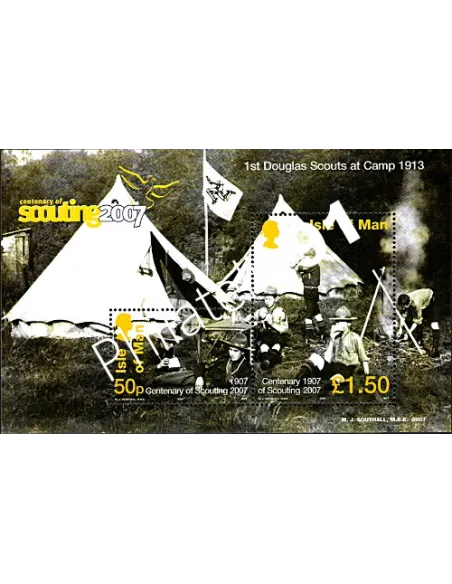 Timbres d'ILE DE MAN - BF n° 65 - Centenaire du Scoutisme
