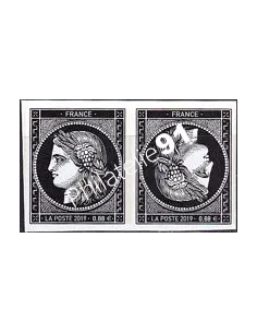 n° 5305a non dentelé ** (Paire tête-bêche horizontale) - Cérès (0,88 €) - 170 ans du premier timbre français (250424-3)