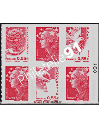 Timbre n° 4197 à 4200  (adh 175-178) Bloc Marianne de l'Europe (rouge)