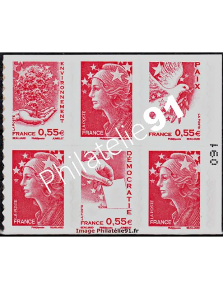 Timbre n° 4197 à 4200  (adh 175-178) Bloc Marianne de l'Europe (rouge)