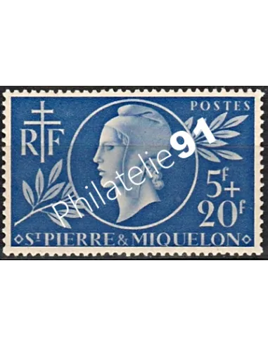 Timbre de St-Pierre-et-Miquelon n° 314. Entraide française , colonies