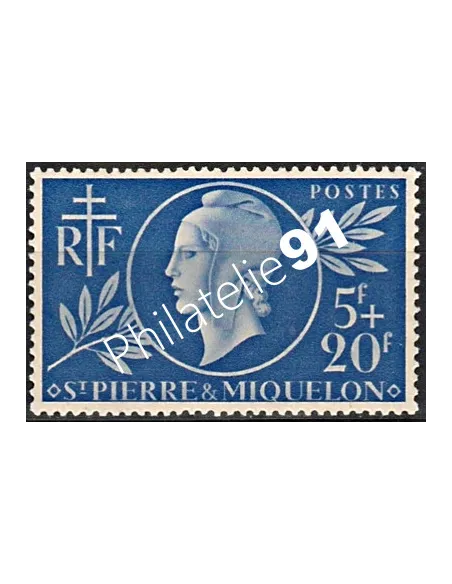 Timbre de St-Pierre-et-Miquelon n° 314. Entraide française , colonies