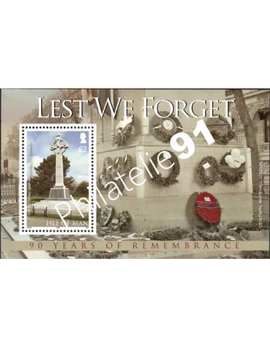 Timbres d'ILE DE MAN - BF n° 73. 90e anniversaire de la 1ère Guerre mondiale