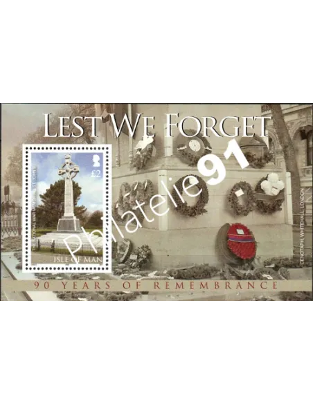 Timbres d'ILE DE MAN - BF n° 73. 90e anniversaire de la 1ère Guerre mondiale