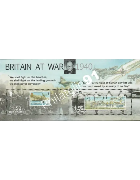 Timbres d'ILE DE MAN - BF n° 80. 70e anniversaire de la bataille d'Angleterre