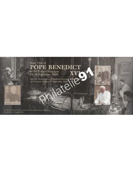 Timbres d'ILE DE MAN - BF n° 83. Pape Benoît XVI