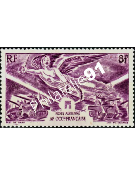 Timbre d'A.O.F. P.A. n°  4, Victoire, timbres des colonies