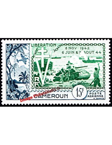 Timbre du CAMEROUN PA n° 44 - Anniversaire de la Libération
