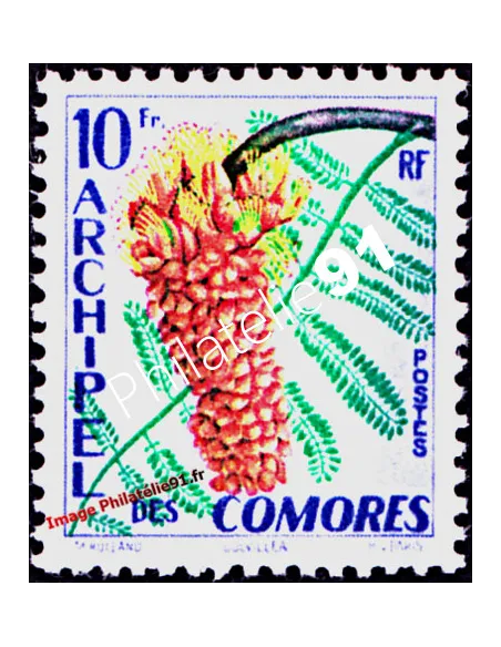 Timbre des COMORES n° 16, Flore, timbre des colonies françaises