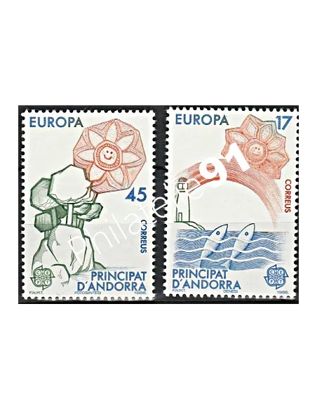 Timbres d'Andorre Espagnol n° 178 à 179 - Timbres Europa.